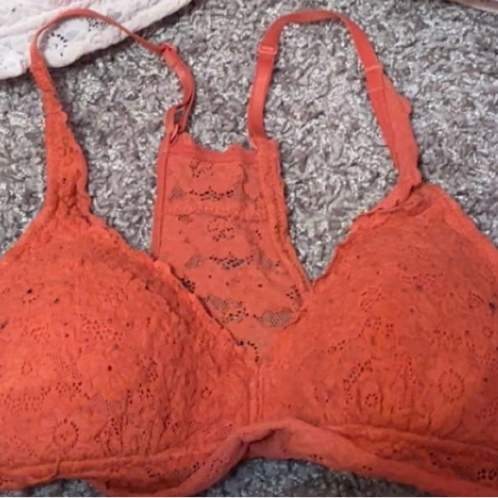 Aerie Orange Lace Bralette with Racerback